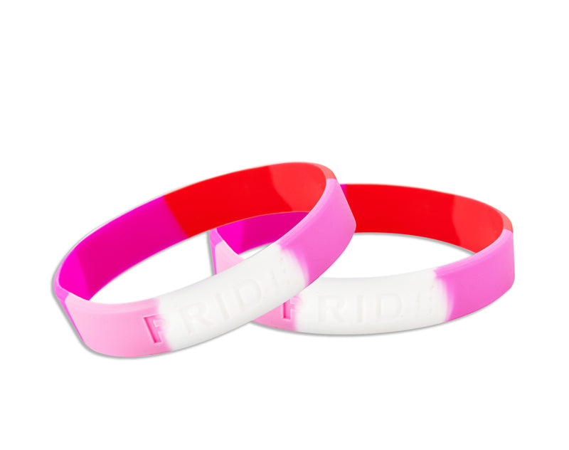 Sunset Lesbian Flag PRIDE Silicone Bracelet Wristbands