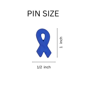 Dark Blue Silicone Ribbon Lapel Pins for Colon Cancer, Child Abuse
