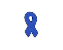 Load image into Gallery viewer, Dark Blue Silicone Ribbon Lapel Pins for Colon Cancer, Child Abuse