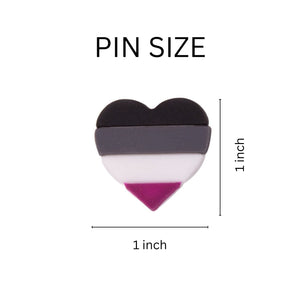 Silicone Asexual LGBTQ Pride Heart Pins