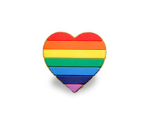 Load image into Gallery viewer, Rainbow Flag Heart Pins, Gay Pride LGTBQ Jewelry Wholesale