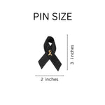 Satin Black Melanoma Awareness Ribbon Pins - Fundraising For A Cause