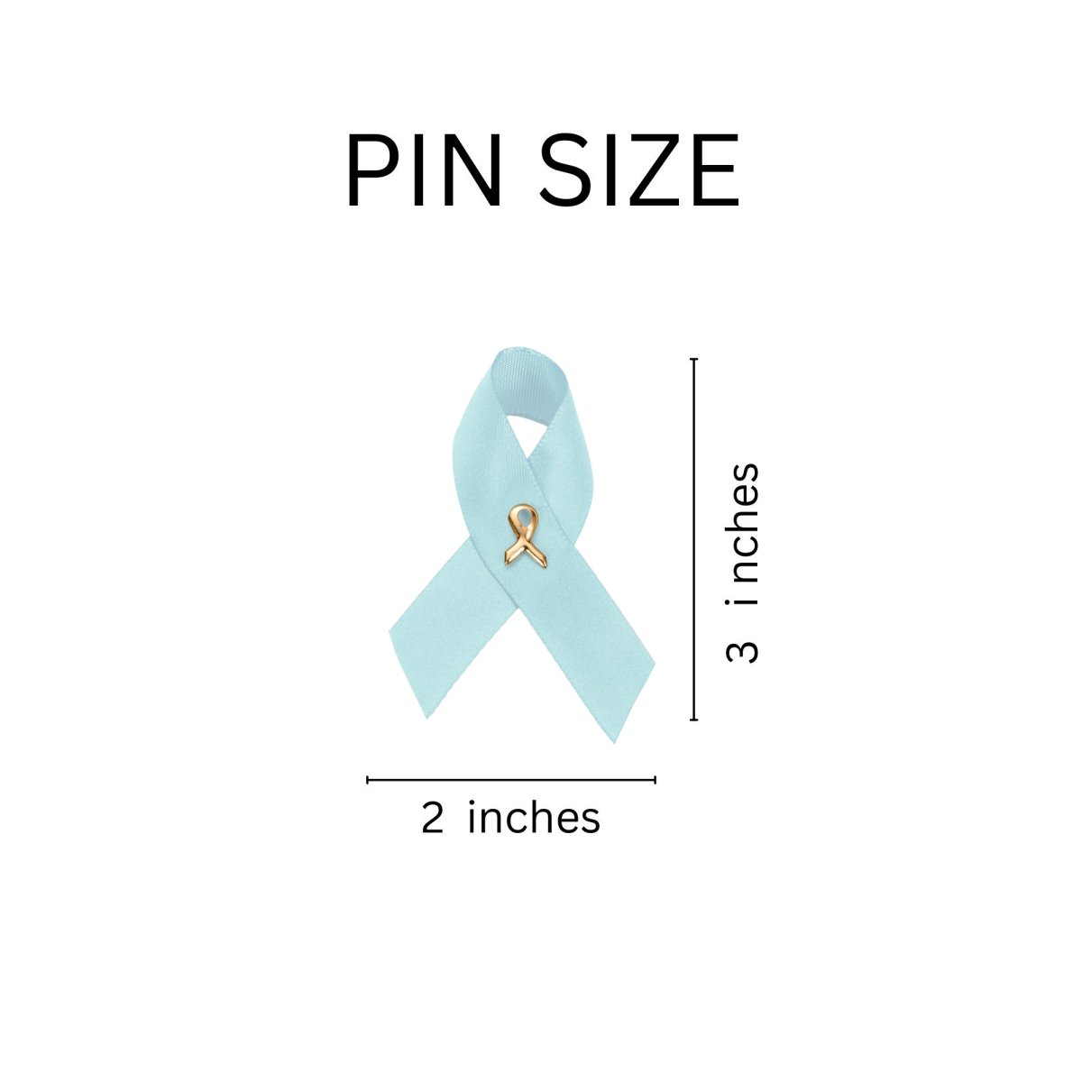 Satin Light Blue Awareness Ribbon Pins - Fundraising For A Cause