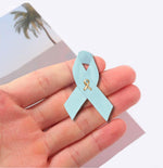 Satin Light Blue Awareness Ribbon Pins - Fundraising For A Cause