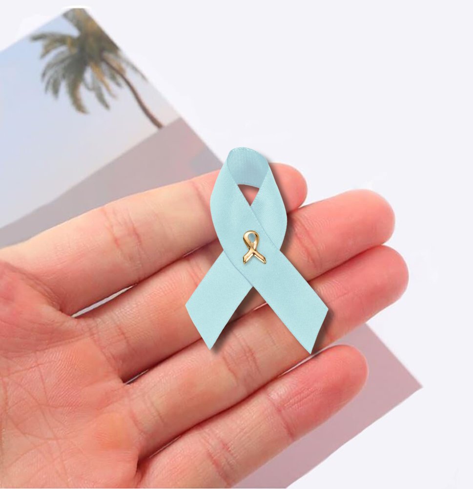 Satin Light Blue Awareness Ribbon Pins - Fundraising For A Cause