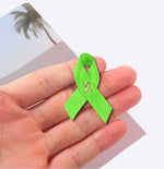 Satin Lime Green Awareness Ribbon Pins - Fundraising For A Cause