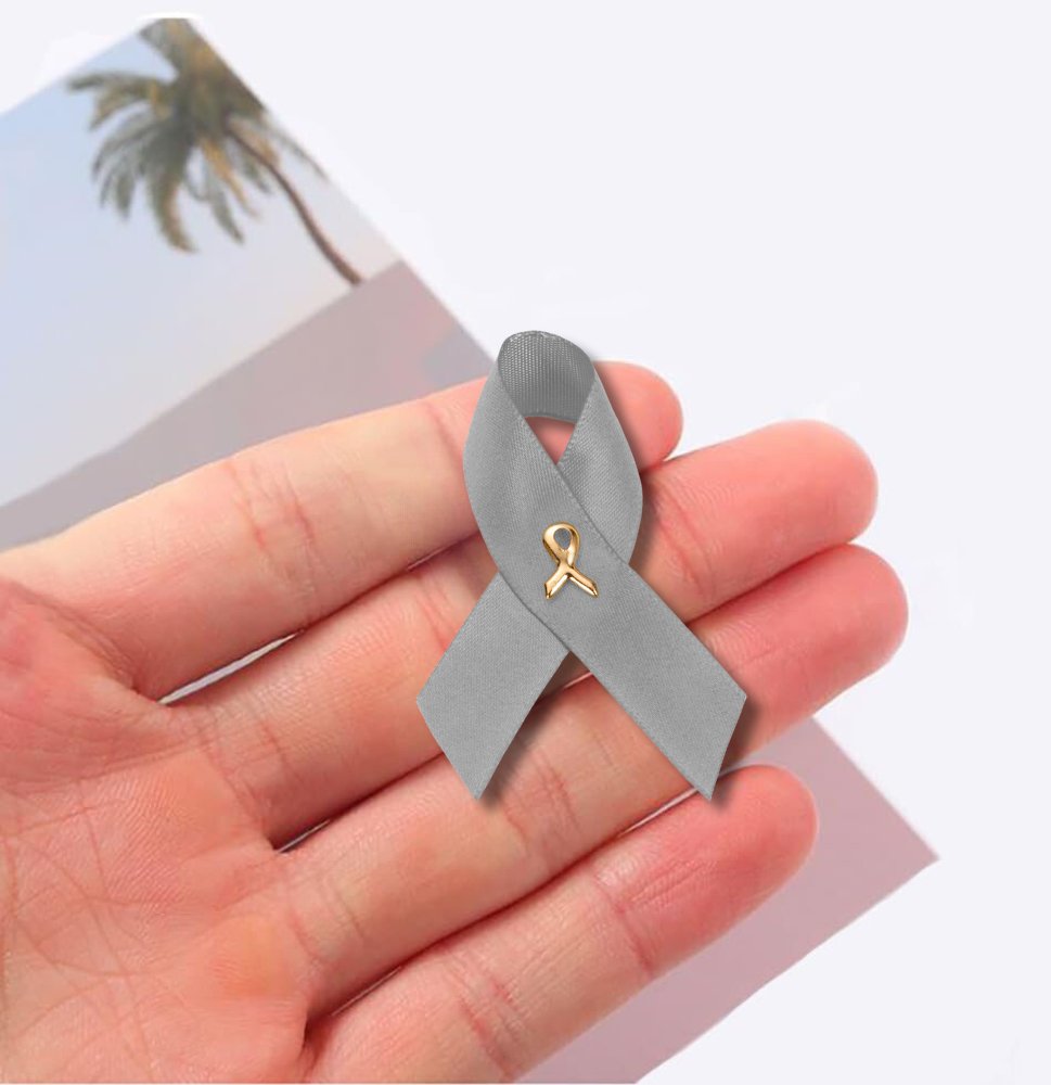 Satin Parkinson's Disease Awareness Ribbon Pins - Fundraising For A Cause