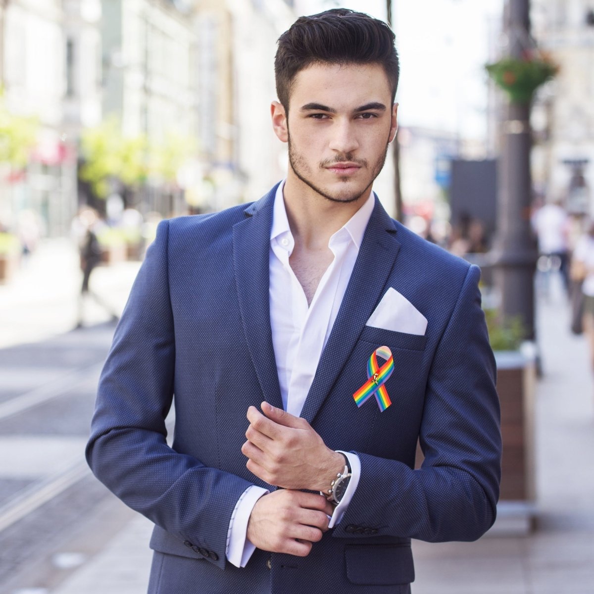 Satin Rainbow Ribbon Pins - Fundraising For A Cause