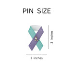 Satin Teal & Purple Ribbon Pins - Fundraising For A Cause