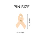 Satin Uterine Cancer Awareness Ribbon Pins - Fundraising For A Cause