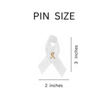 Satin White Ribbon Awareness Pins - Fundraising For A Cause