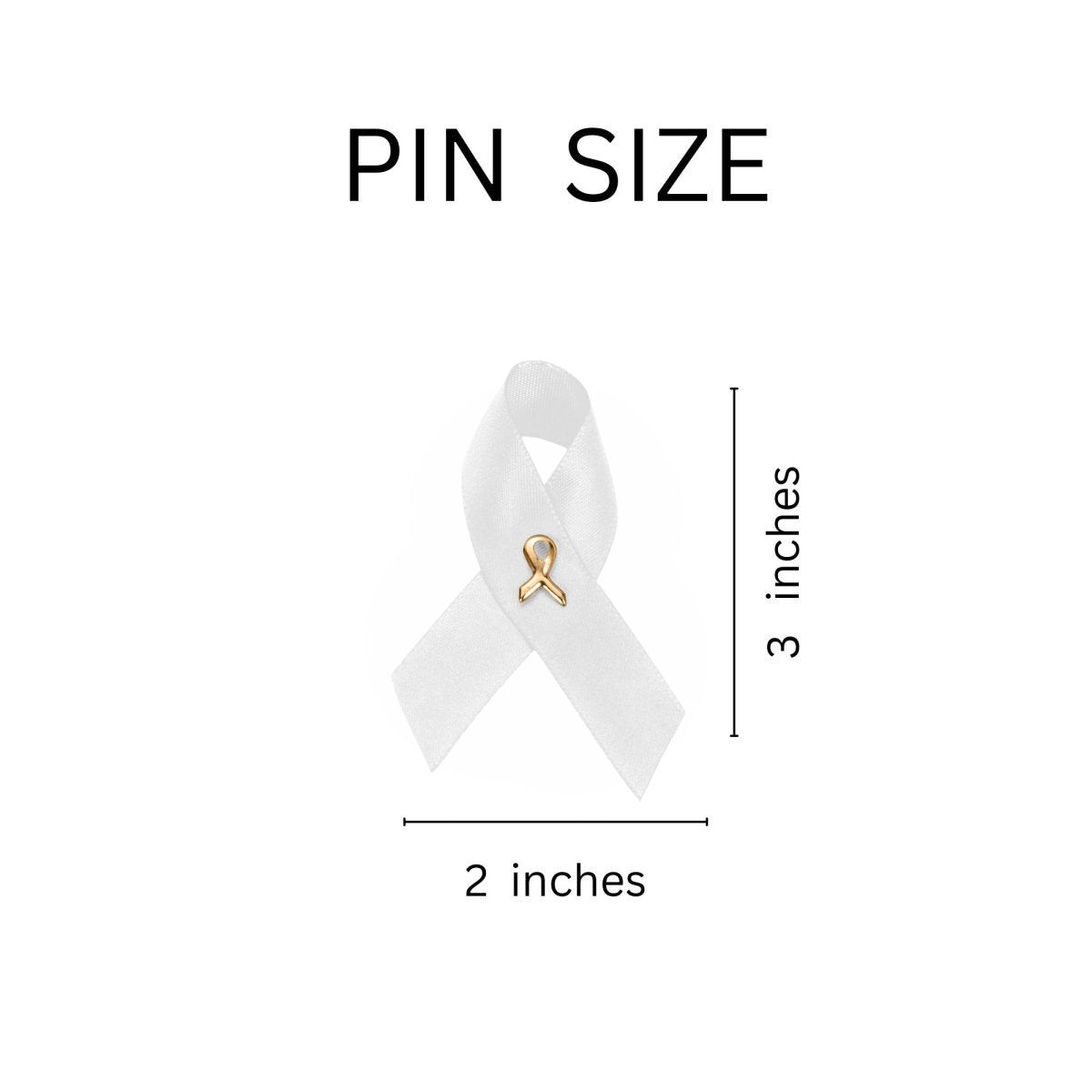 Satin White Ribbon Awareness Pins - Fundraising For A Cause