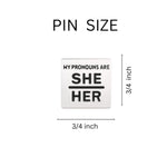 She Her Square Pronoun Pins - Fundraising For A Cause