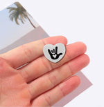 Sign Language Symbol for I Love You Deaf Sign Heart Pins - Fundraising For A Cause