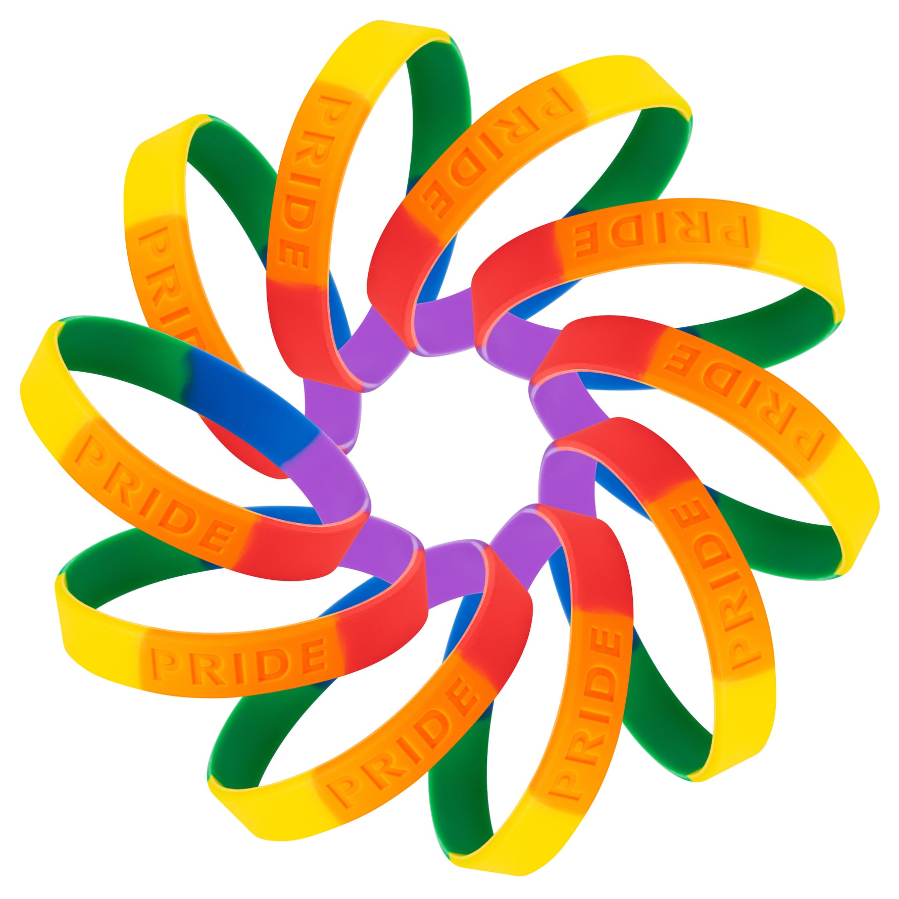 Rainbow PRIDE Silicone Bracelet Wristbands Fundraising For A Cause