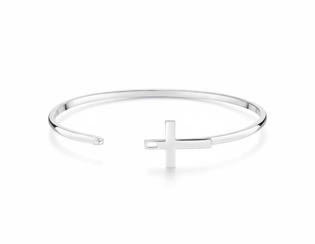 Silver Cross Bangle Bracelets - Fundraising For A Cause