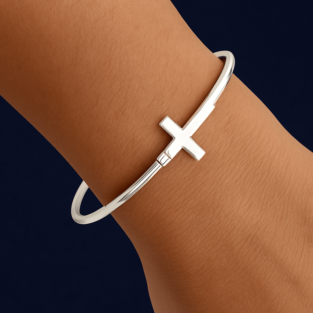 Silver Cross Bangle Bracelets - Fundraising For A Cause