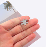 Small Elegant Silver Autism Awareness Puzzle Lapel Pins - Fundraising For A Cause