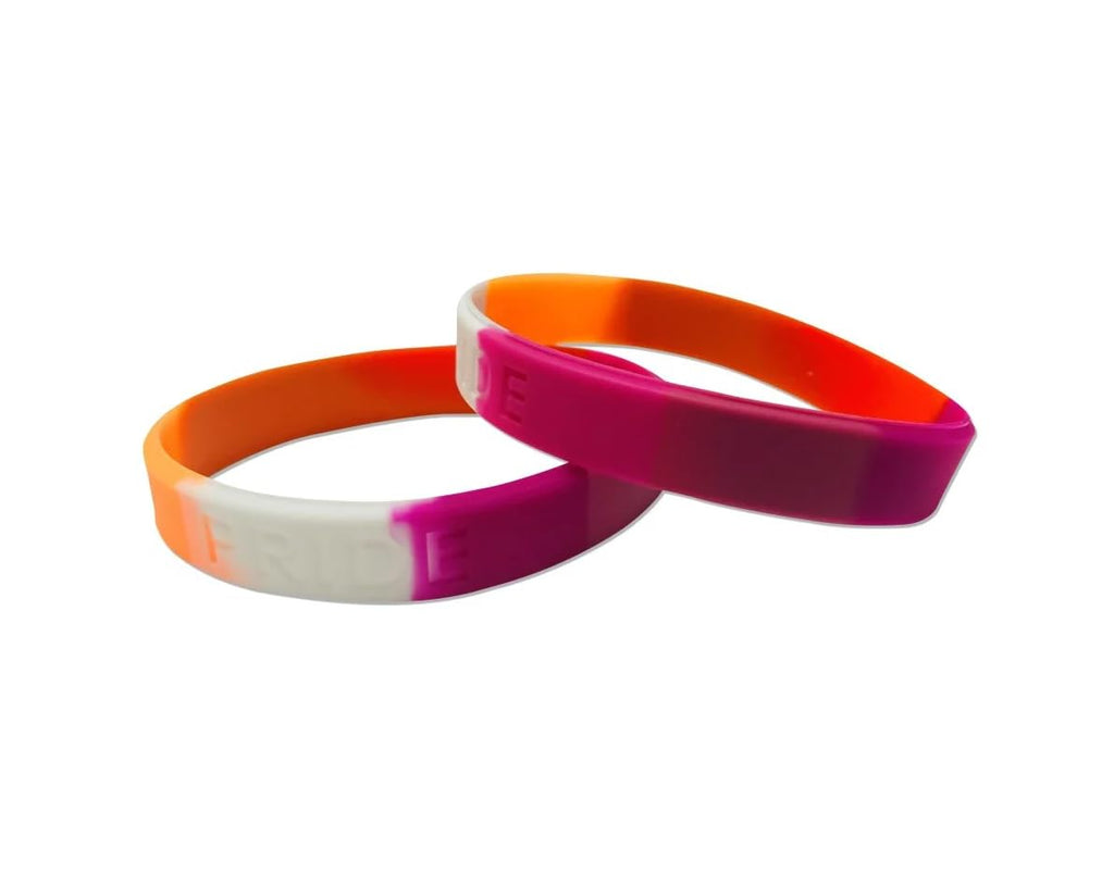 Sunset Lesbian Flag PRIDE Silicone Bracelet Wristbands - Fundraising For A Cause