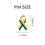Support Ukraine Flag Satin Blue & Yellow Ribbon Pins - Fundraising For A Cause