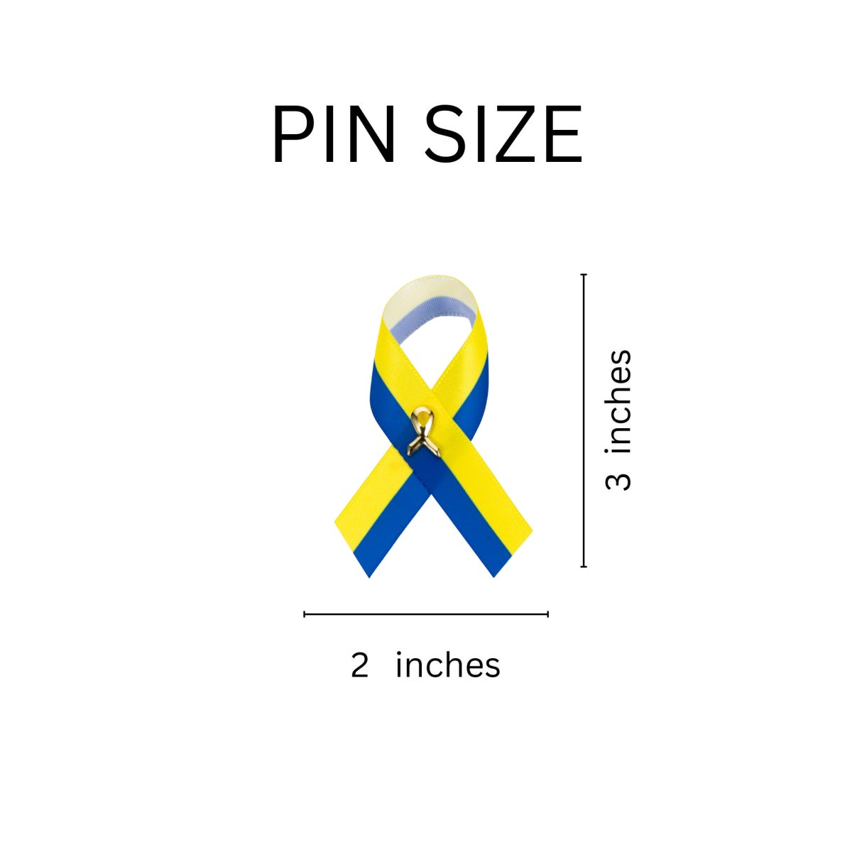 Support Ukraine Flag Satin Blue & Yellow Ribbon Pins - Fundraising For A Cause