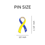 25 Pack Support Ukraine Large Blue & Yellow Ribbon Lapel Pins (25 Pins) - Fundraising For A Cause