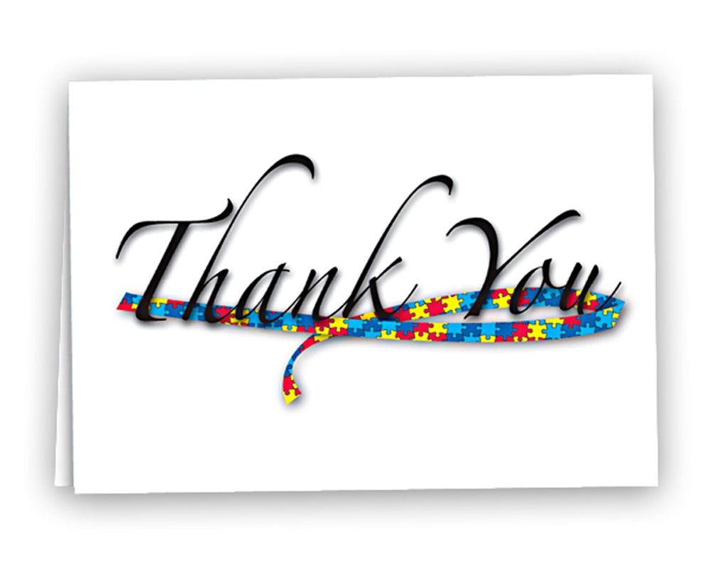 Autism Ribbon Thank You Cards