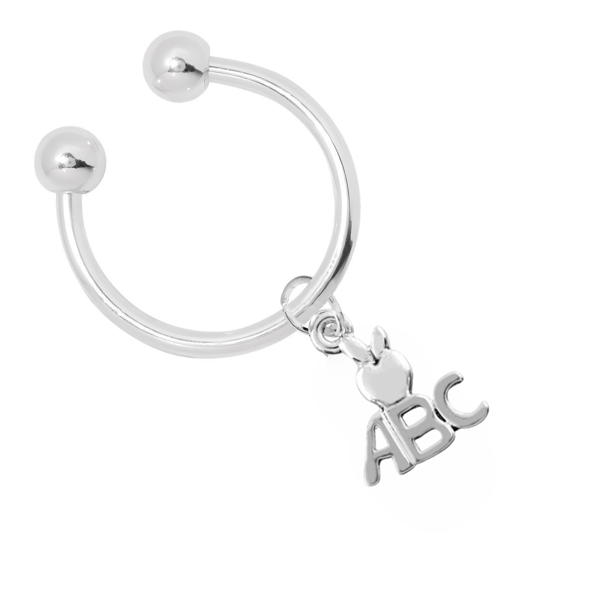 Teachers ABC Letter Apple Charm Key Chain