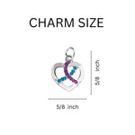 Teal & Purple Crystal Ribbon Awareness Partial Beaded Bracelets - Fundraising For A Cause
