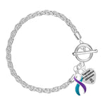 Teal & Purple Ribbon Awareness Bracelets - Fundraising For A Cause
