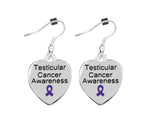 12 Pairs Testicular Cancer Awareness Heart Earrings - Fundraising For A Cause