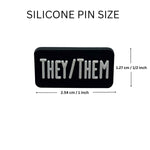 25 Pack They Them Black Rectangle Pronoun Silicone Pins (25 Pins) - Fundraising For A Cause