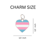 Transgender Heart Flag Chunky Charm Bracelets - Fundraising For A Cause