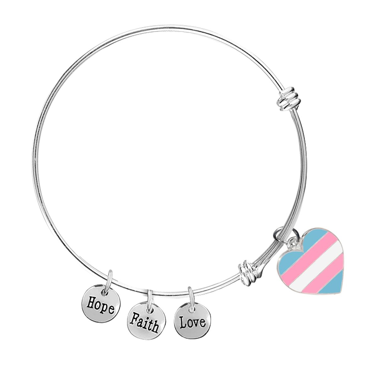 Transgender Heart Pride Retractable Charm Bracelets - Fundraising For A Cause