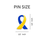 25 Pack Ukraine Support Blue & Yellow Ribbon Lapel Pins (25 Pins) - Fundraising For A Cause