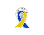 25 Pack Ukraine Support Blue & Yellow Ribbon Lapel Pins (25 Pins) - Fundraising For A Cause
