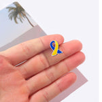 25 Pack Ukraine Support Blue & Yellow Ribbon Lapel Pins (25 Pins) - Fundraising For A Cause