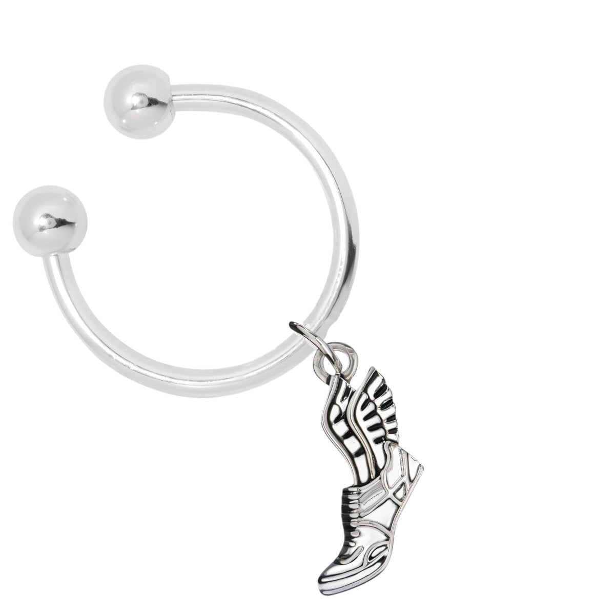 Winged Foot Charms On Horseshoe Keychains