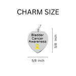 Yellow Ribbon Bladder Cancer Heart Charm Chunky Bracelets - Fundraising For A Cause