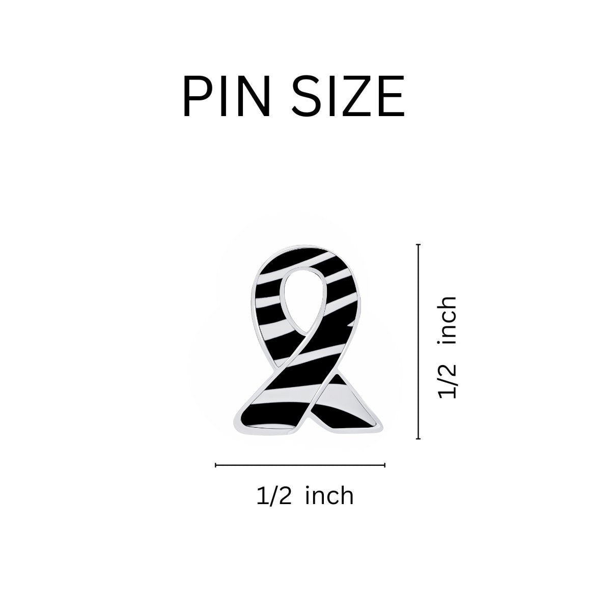 Zebra Print Ribbon Lapel Pins - Fundraising For A Cause