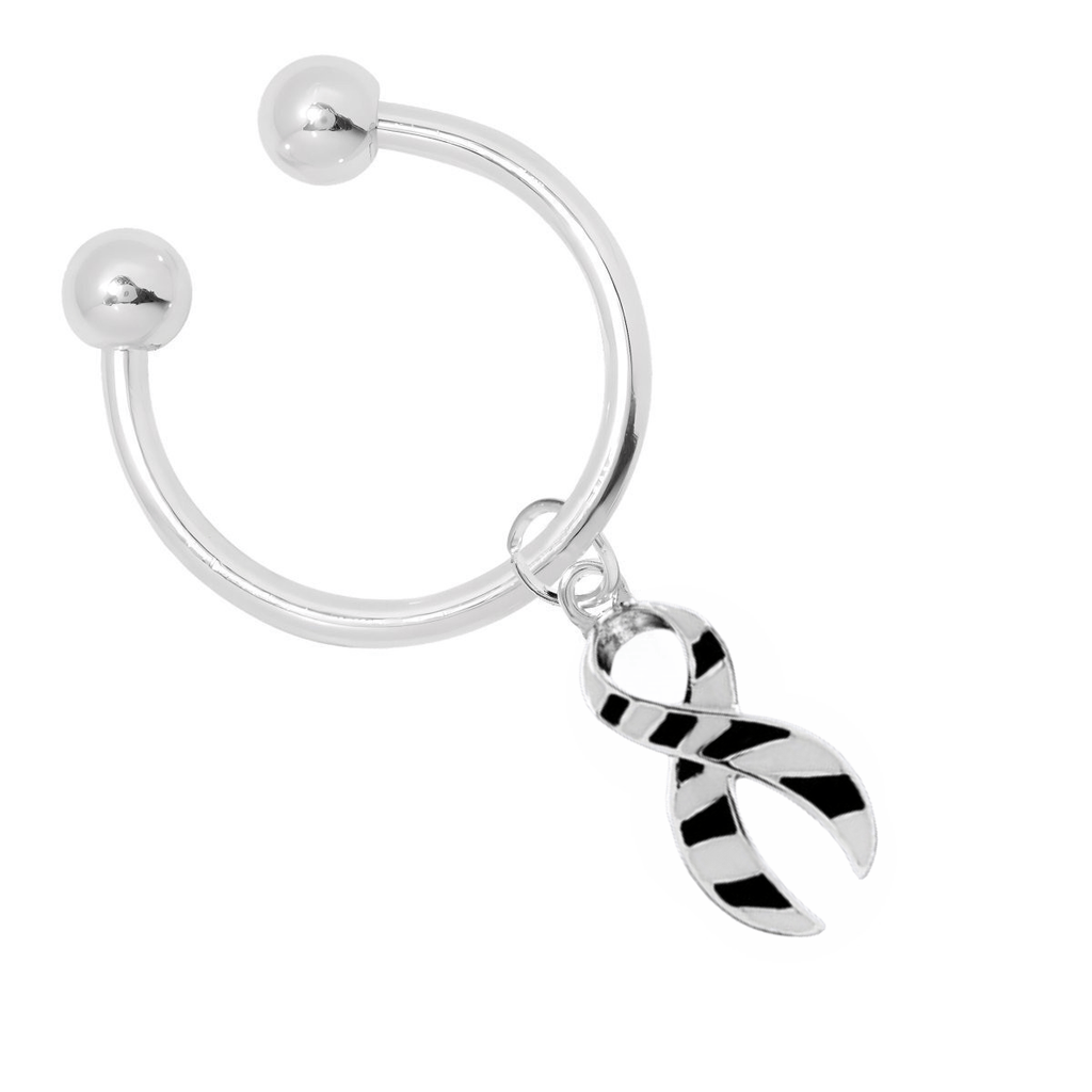Zebra Ribbon Horseshoe Style Key Chains - Fundraising For A Cause