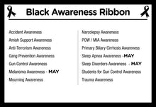 Load image into Gallery viewer, Adult Black Awareness Silicone Bracelet Wristbands - Fundraising For A Cause