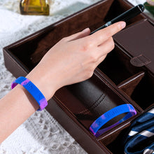 Load image into Gallery viewer, Adult Blue &amp; Purple Silicone Bracelet Wristbands - Fundraising For A Cause