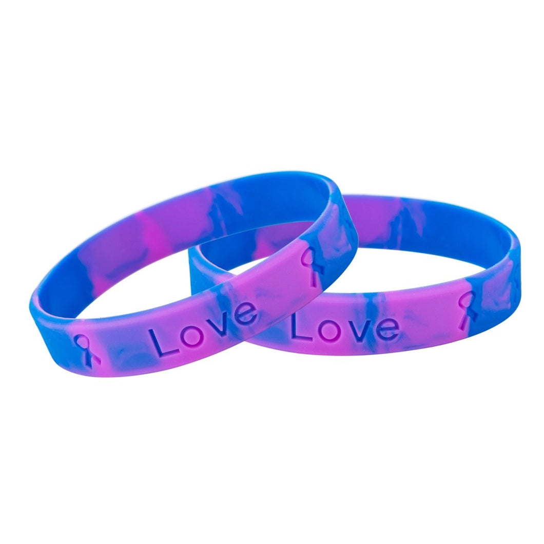 Adult Blue & Purple Silicone Bracelet Wristbands - Fundraising For A Cause