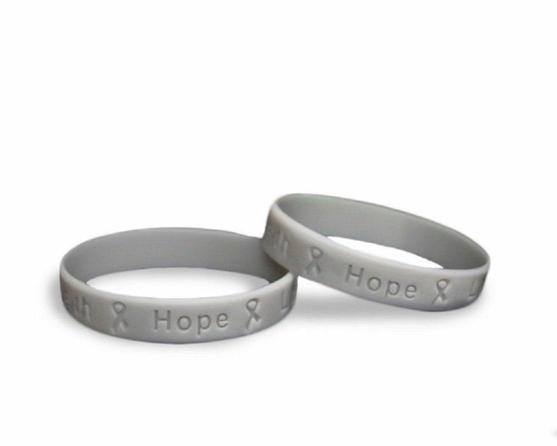 Adult Brain Cancer Awareness Silicone Bracelet Wristbands - Fundraising For A Cause