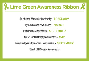 Adult Lime Green Awareness Silicone Bracelet Wristbands - Fundraising For A Cause