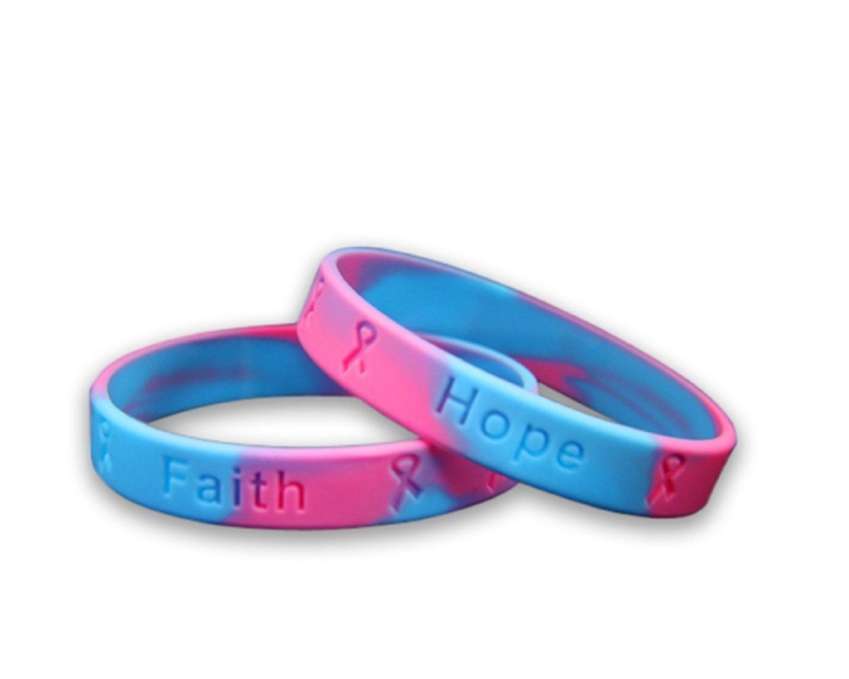 Adult Pink & Blue Silicone Bracelet Wristbands - Fundraising For A Cause