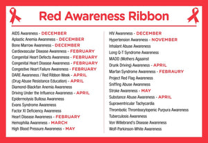 Adult Red Awareness Silicone Bracelet Wristbands - Fundraising For A Cause