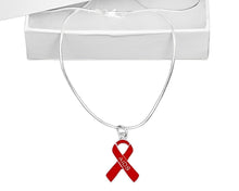 Load image into Gallery viewer, AIDS Awareness Red Ribbon Necklaces - Fundraising For A Cause