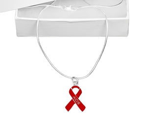 AIDS Awareness Red Ribbon Necklaces - Fundraising For A Cause